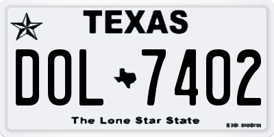 TX license plate DOL7402