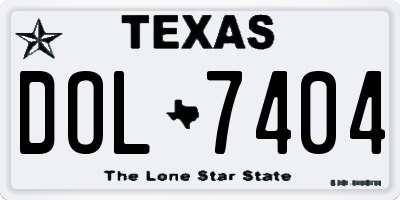 TX license plate DOL7404