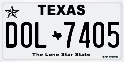 TX license plate DOL7405