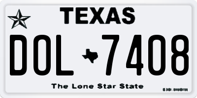 TX license plate DOL7408