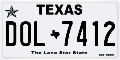 TX license plate DOL7412
