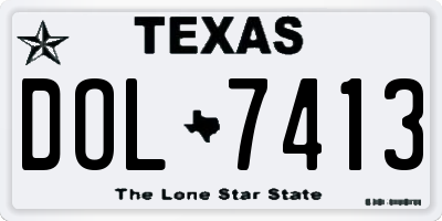 TX license plate DOL7413
