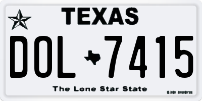 TX license plate DOL7415