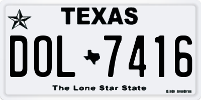 TX license plate DOL7416
