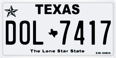 TX license plate DOL7417