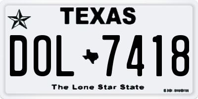 TX license plate DOL7418
