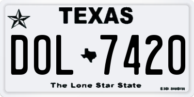 TX license plate DOL7420
