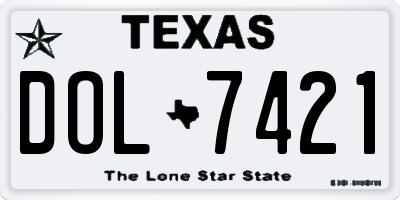 TX license plate DOL7421