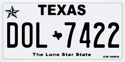TX license plate DOL7422