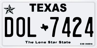 TX license plate DOL7424