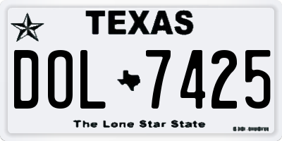 TX license plate DOL7425