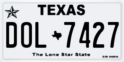 TX license plate DOL7427