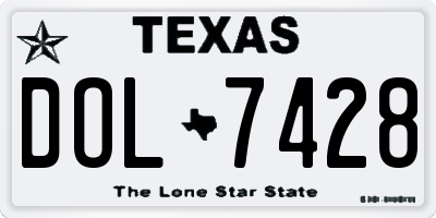 TX license plate DOL7428