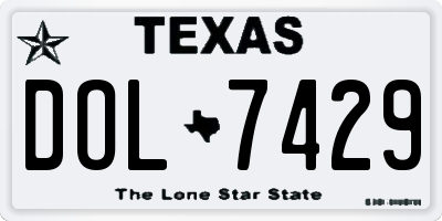 TX license plate DOL7429