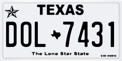 TX license plate DOL7431
