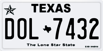 TX license plate DOL7432