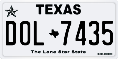 TX license plate DOL7435