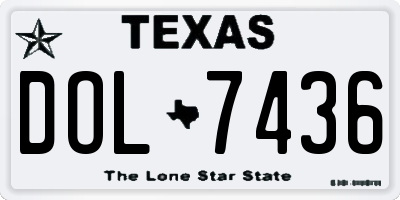 TX license plate DOL7436