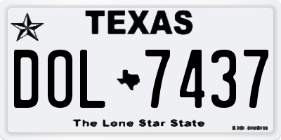 TX license plate DOL7437