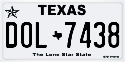 TX license plate DOL7438