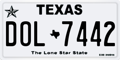 TX license plate DOL7442