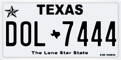 TX license plate DOL7444