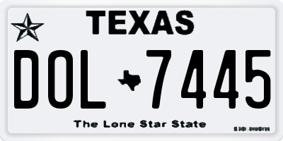 TX license plate DOL7445