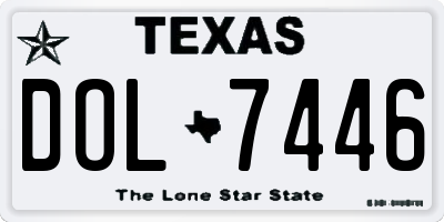 TX license plate DOL7446