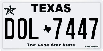 TX license plate DOL7447