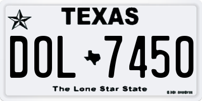 TX license plate DOL7450