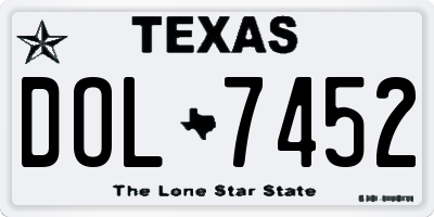 TX license plate DOL7452