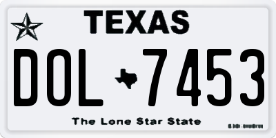TX license plate DOL7453