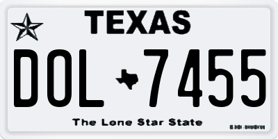 TX license plate DOL7455