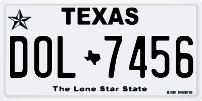 TX license plate DOL7456