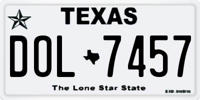 TX license plate DOL7457