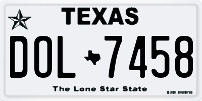 TX license plate DOL7458