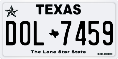 TX license plate DOL7459