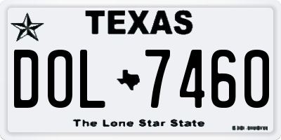 TX license plate DOL7460