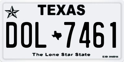 TX license plate DOL7461