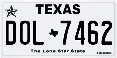 TX license plate DOL7462