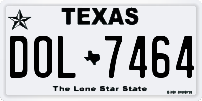 TX license plate DOL7464