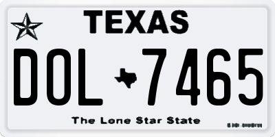TX license plate DOL7465