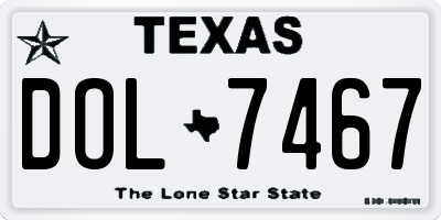TX license plate DOL7467