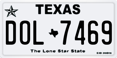 TX license plate DOL7469
