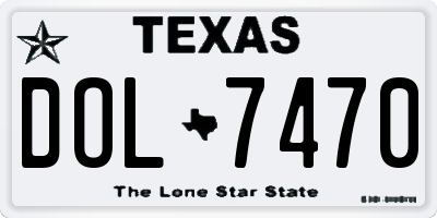 TX license plate DOL7470