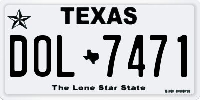 TX license plate DOL7471
