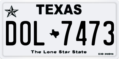 TX license plate DOL7473