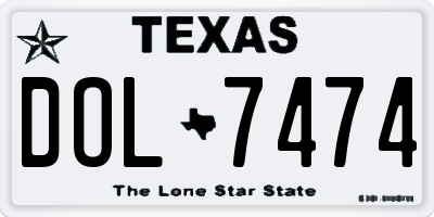 TX license plate DOL7474