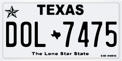 TX license plate DOL7475