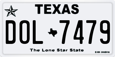 TX license plate DOL7479
